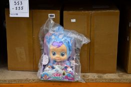 Sixteen as new Cry Babies Fantasy Tina blue dinosaur interactive dolls (RRP £19.99 each).