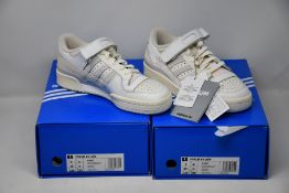 Two pairs of as new Adidas Forum 84 Low (UK 4.5, 5).