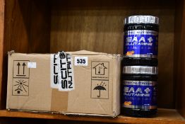 Ten 300g tubs of Scitec Nutrition EAA+ Glutamine in a variety of flavours.