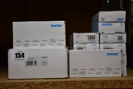 Twenty two boxes of 100 Martor replacement trapezoid blades for Secupro Maxisafe Knives (99.70) (