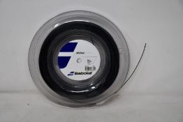 An as new Babolat RPM Blast 200m Tennis String Reel in black (130/16).
