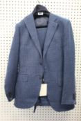 An as new Suit Supply mid-blue checked three piece suit (98/40L - RRP £429).