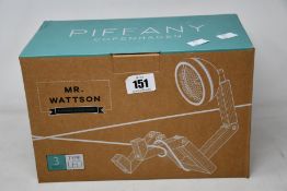 A boxed as new Piffany Copenhagen Mr Wattson ash wood lamp.