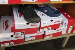 Six pairs of as new Skechers Arch Fit Refine shoes.