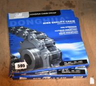 Two as new Donghua 1 x 5m high quality roller chains.