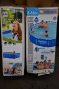 An as new Bestways 12FT steel pro swimming pool and an Intex 2.6m rectangular frame set.