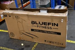 A Bluefin Fitness KICK 2.0 Treadmill (This item has not been assembled and may be incomplete).
