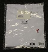 Three as new Alexandre Mattiussi Ami white T- shirts (L - RRP £80 each).