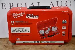An as new Milwaukee Hole Dozer 49-22-4102 (Seventeen piece electrician's bi-metal hole saw kit).