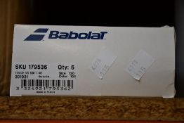 Six sets of as new Babolat Touch VS Natural Gut 12M/40' tennis racket strings (130/16 black).