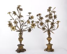 Two Decorative French antique solid brass church candelabra's. Dating from around 1900, this is a