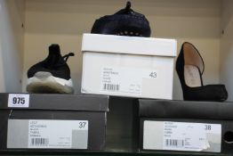 Three pairs of as new Kurt Geiger footwear; Legit sneakers (EU 37), Baxter casuals (EU 43) and