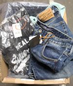 As new Superdry clothing; two Orange Label classic zip hoods (L, XL), training graphic bra (UK