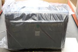 Two as new Tassia Leather bonded briefcases with combination locks.