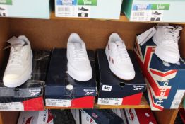 Three pairs of as new Reebok Club C 85 trainers (2 x UK 6, 1 x UK 7.5) and a pair of Club C