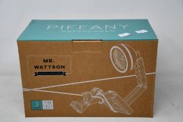 A boxed as new Piffany Copenhagen Mr Wattson ash wood lamp.