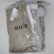 Five pairs of as new Allude cotton/silk trousers (2 x XS, 2 x S, 1 x M).