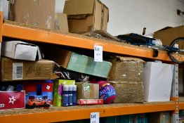 A miscellaneous assortment of toys, games and related items (One shelf).