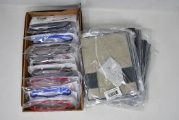 Twelve pairs of as new Alium glasses frames.