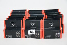 Twenty Coravin Argon gas twin packs stainless steel capsules.