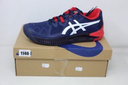 A pair of as new Asics Gel-Resolution 8 (UK 9).