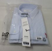 An as new Alexandre Mattiussi Ami shirt in blue/white (T41 - RRP £170).