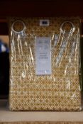 A pair of as new John Lewis & Partners Rona weave ochre eyelet curtains (RRP £180.00).