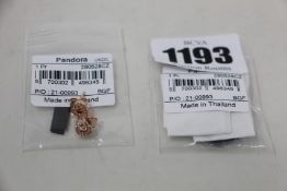 Five pairs of as new Pandora Open Heart Stud Earrings.