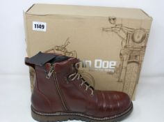 A pair of men's boxed as new John Doe - Daytona Motorcycle Boots in brown (UK 11.5).