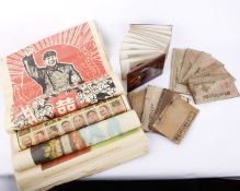 Chinese text booklets plus posters, various deeds together with a Lacquered front cover album with