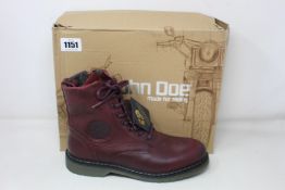 A pair of women's as new John Doe - Sixty Motorcycle Boots in Bordeaux (UK 6.5).