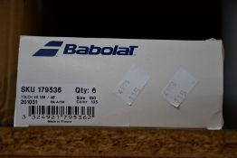 Six sets of as new Babolat Touch VS Natural Gut 12M/40' tennis racket strings (130/16 black).