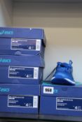 Four pairs of children's as new Asics Gel-Cumulus 21 trainers (UK 3).