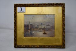 Fred E.J. Goff, 'Somerset House' Watercolour, 14 x 10.5cm, signed and titled lower right.