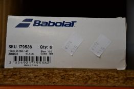 Six sets of as new Babolat Touch VS Natural Gut 12M/40' tennis racket strings (130/16 black).