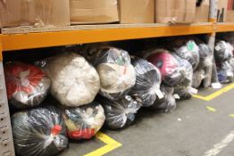 Thirteen bags of pre-owned clothing and related items.