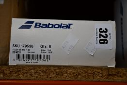 Six sets of as new Babolat Touch VS Natural Gut 12M/40' tennis racket strings (130/16 black).