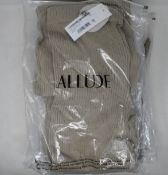 Five pairs of as new Allude cotton/silk trousers (2 x XS, 2 x S, 1 x M).