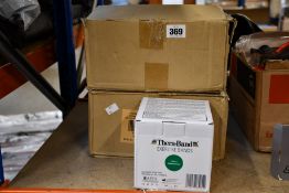 Eight boxed as new Thera-band green heavy resistance exercise bands.