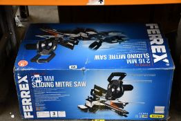 A Ferrex 216mm Sliding Mitre Saw (2000W).