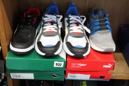 Three pairs of as new Puma trainers; Palace Guard (UK 7.5), NRGY Star Multiknit (UK 7) and one other