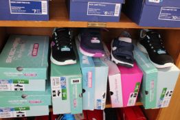 Six pairs of assorted as new Skechers footwear.
