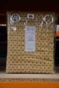 A pair of as new John Lewis & Partners Rona weave ochre eyelet curtains (RRP £180.00).