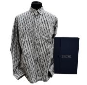 An as new Dior Oblique shirt in black/white in presentation box (Size 39 - RRP £1,300).