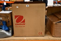A boxed as new Ohaus Adventurer AX423 analytical precision balance.