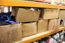 Eight boxes of pre-owned clothing and related items.
