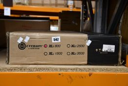 A boxed as new Crown by Harman XLi800 power amplifier.