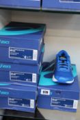 Four pairs of children's as new Asics Gel-Cumulus 21 trainers (UK 2.5, 3, 3.5, 4.5).
