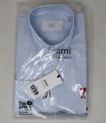 An as new Alexandre Mattiussi Ami shirt in blue/white (T37 - RRP £170).