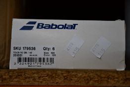 Six sets of as new Babolat Touch VS Natural Gut 12M/40' tennis racket strings (130/16 black).